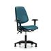 Latitude Run® Vinyl Chair - Desk Height w/ Medium Back, Seat Tilt, Adjustable Arms, & Casters In Marine Supernova Vinyl Upholstered in Blue | Wayfair
