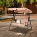 Arlmont & Co. Dillan Patio Glider Hammock Porch Swing w/ Stand Metal in Black/Brown | 60.5 H x 55 W x 43.5 D in | Wayfair