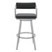 Wade Logan® Atiksh Modern Swivel Counter or Bar Height Bar Stool w/ Footrest in Faux Leather & Metal Leather/Metal/Faux leather | Wayfair