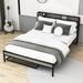 17 Stories Chittum Tufted Platform Bed Upholstered/Metal & Upholstered/Metal/Linen in Black | 39 H x 62.2 W x 87.2 D in | Wayfair