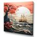 Longshore Tides Japon Coral Waves Papercut III - Print Canvas, Cotton | 16 H x 16 W x 1 D in | Wayfair AB03132F724B4354B890D54158930B4C