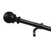 Charlton Home® Danikah 1 Inch Curtain Rod Heavy Duty Adjustable Drapery Rods w/ Ball Finials, Metal in Black | 2.2 H x 240 W x 4.3 D in | Wayfair