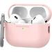 AhaStyle AirPods Pro 2 Case Cover 2022 Silicone Protective AirPods Pro 2nd Generation Case [Front LED Visible] [Added Metal Carabiner] Compatible with Apple AirPods Pro 2nd Generation 2022 (Pink)