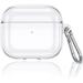Viwind Clear Silicone Case Cover for Airpods 3 with Carabiner Transparent Protective Soft TPU Skin Case Waterproof Shockproof Cover [Front LED Visible]Compatible with Apple AirPods 3rd Generation