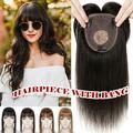 Benehair 10*12cm 100% Remy Human Hair Extensions Clip In Women s Topper Toupee Hairpiece With Bang Mono Base Wiglet Hair Loss Black US