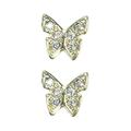 Honrane Nail Jewelry 2 Pcs Nail Decors Butterfly Nail Charms with Cubic Zirconia Nail Art Jewelry Decorations 3d Butterfly Shape Nail Diy Craft Jewelry