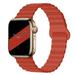 YuiYuKa Magnetic Link Strap Compatible with Apple Watch Bands 44mm 40mm 45mm 41mm 38mm 42mm 49mm Silicone Watchband Wristwatches band Bracelet iWatch serie 9 8 7 SE 6 5 4 3 orange red