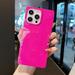 for iPhone 15 Pro Max Case Square Edge Cute Girly Rose Flexible Cute Luxury Drop Protection Protective Cell Phone Case for iPhone 15 Pro Max Hot Pink