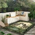 Zebra-Teppich für drinnen und draußen Salbeigrün Bodendekor für maximalistisches Design-Liebhaber Exotisches Tier Interior Ästhetisches Eklektisches W