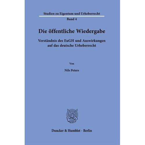 Die öffentliche Wiedergabe. – Nils Peters