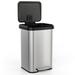 Costway 13.2 Gallon Step Trash Can with Soft Close Lid and Deodorizer Compartment-Silver