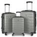 3-Piece Luggage Set Hardside Carry-on Suitcase with Spinner Wheels and TSA Lock, 20"/24"/28"