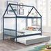 Kids Beds Full House Bed with Trundle & Roof