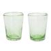 Novica Handmade Guatemalas Wonders Handblown Juice Glasses (Pair)