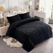 3 Pieces Sherpa Fleece Comforter Set Fluffy Comforter Bedding Set with 2 Pillowcases