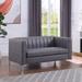 Morden Fort Modern 2 Pieces Sofa Set Loveseat and Sofa Couch with Technology Fabric and Metal Legs