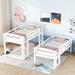 Twin over Twin over Twin Triple Bunk Bed, with Ladder and Guardrails, for Dorm Bedroom