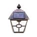 3pcs Solar Retro Six Corner Pane Wall Lamp Courtyard Park Hotel Lamp Fence Stairs Lights (Warm Light)