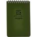 Rite In The Rain 946 Weatherproof Top Spiral Notebook 4 x 6 Green Cover Universal Pattern 1 Pack