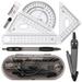 Compass Set Muscccm Compass for Geometry Math Geometry Kit 8 Pieces - Student Supplies Drawing Compass Protractor Rulers Pencil Lead Refills Pencil Eraser for Students and Engineering Drawing