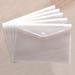 Clear Document Folders Transparent Filing Envelopes Waterproof Plastic Envelopes File Holder Filing Document Poly Envelope with Snap Button Closure for A4 Letter Paper Size (White/5 Pcs)