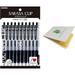 Zebra Sarasa Clip 0.5 10 Black Pen-Pack (P-JJ15-BK10) - Push Clip Ballpoint Gel Pen with High Speed Dry Ink Technology with Original Sticky Notes Value Set