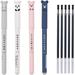 4pcs 0.35mm Erasable Gel Pens + 5pcs Replacement Refills Cute Kawaii Cartoon Cat Pig Bear Panda Animal Gel Ink Black Pen Ballpoint for Writing Note (4)