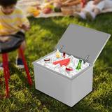Miumaeov Outdoor/Indoor BBQ Island Stainless Steel Drop-in Ice Chest Cooler Ice Beer Bin with Hinged Cover Wine Cooler