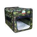 Go Pet Club AF32 Go Pet Club 32 Soft Collapsible Dog Crate Portable Pet Carrier Thick Padded Pet Travel Crate for Indoor & Outdoor Foldable Kennel Cage with Durable Mesh Windows Forest Green Camo