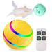 EIMELI Bite-resistant Cat and Dog Pet Toys Electric Smart Ball Bell Ball Pet Supplies for Cats and Dogs (1* Yellow Remote Control Electric Ball + 1* Four-color Feather Green Bell Ball)