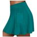 MSJUHEG Women S Casual Dresses Green Dress Women S Tennis Skirts Run Yoga Inner Shorts Elastic Sports Golf Pockets Hakama Tennis Dress Green L