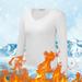 delayuji Thermal Underwear Top For Women Winter Crew Neck Fleece Lined Thermal Thermal Underwear Slim Tops Long Sleeve Thermal Shirts Tops White 2XL