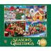 MasterPieces 500 Piece Jigsaw Puzzle - Season s Greetings 4-pack - 14 x19