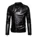 Mens Vintage Faux Leather Biker Jackets Big and Tall Motorcycle Lightweight Pu Leather Racer Bomber Jackets