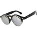 OWL Flip Up Sunglasses Silver Mirror Round Glasses for Men and Women