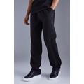 Mens Black Heavy Pleated Straight Leg Trouser, Black