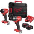 Milwaukee M18 FPP2A3 Fuel 18v Cordless Brushless Combi Drill and Impact Driver Kit