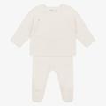 Absorba Ivory Cotton Knitted 2 Piece Babygrow