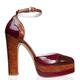 Women's Brown / Red Lily Brooklyn Platform Heel 6 Uk Terry De Havilland