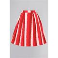 Collectif Womenswear Marilu Stardust Stripe Swing Skirt - UK 6 Red