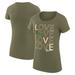 Women's G-III 4Her by Carl Banks Olive Green Milwaukee Bucks Basketball Love Fitted T-Shirt