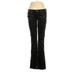 7 For All Mankind Velour Pants - Low Rise Boot Cut Boot Cut: Black Activewear - Women's Size 29