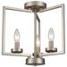 West End 14.5" Wide 3-Light Semi Flush Mount - Brushed Nickel