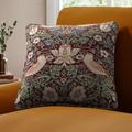 William Morris At Home Strawberry Thief Made To Order Cushion Cover Burgundy