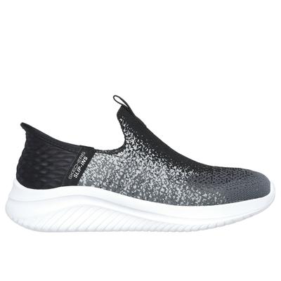 Skechers Boy's Slip-ins: Ultra Flex 3.0 - Brisk-Spec Sneaker | Size 2.5 | Black/Charcoal | Textile | Machine Washable