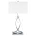 Orren Ellis Rondon 28" Metallic Standard Table Lamp Linen/Metal in Gray | 28 H x 15.5 W x 9.25 D in | Wayfair 66725F3589F74AD3BBC65949FA824B62