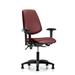 Latitude Run® Vinyl Chair - Desk Height w/ Medium Back, Seat Tilt, Adjustable Arms, & Casters In Marine Blue Supernova Vinyl Upholste in Red | Wayfair