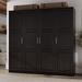 Red Barrel Studio® Cosmo 100% Solid Wood 4-door Wardrobe Armoire Wood in Brown | 72 H x 74.25 W x 20.75 D in | Wayfair