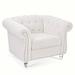 Chesterfield Chair - Darby Home Co Aalisha 38.98" Wide Tufted Velvet Chesterfield Chair Wood/Velvet in Brown/Gray/White | Wayfair