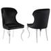 Rosdorf Park Cian Velvet Wing Back Side Chair Dining Chair Wood/Upholstered/Velvet in Black | 36.75 H x 24.5 W x 21.5 D in | Wayfair